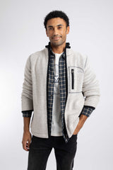 Weird Fish Arnott Full Zip Lined Macaroni Jacket in Ecru