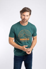 Weird Fish Off Grid Front Print Graphic T-Shirt in Deep Teal