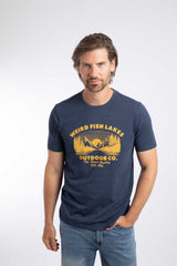 Weird Fish Lakes Front Print Graphic T-Shirt in Dark Blue