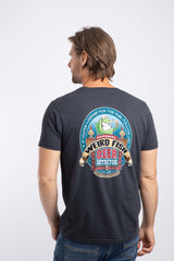 Weird Fish Beer Detector Back Print Artist T-Shirt in Navy