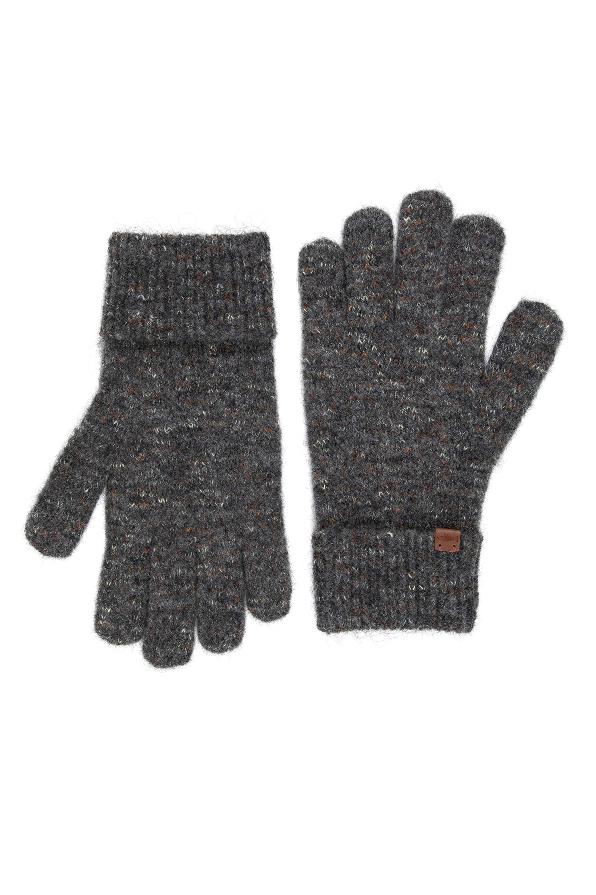 Weird Fish Henning Nep Yarn Knitted Gloves in Dark Grey Marl