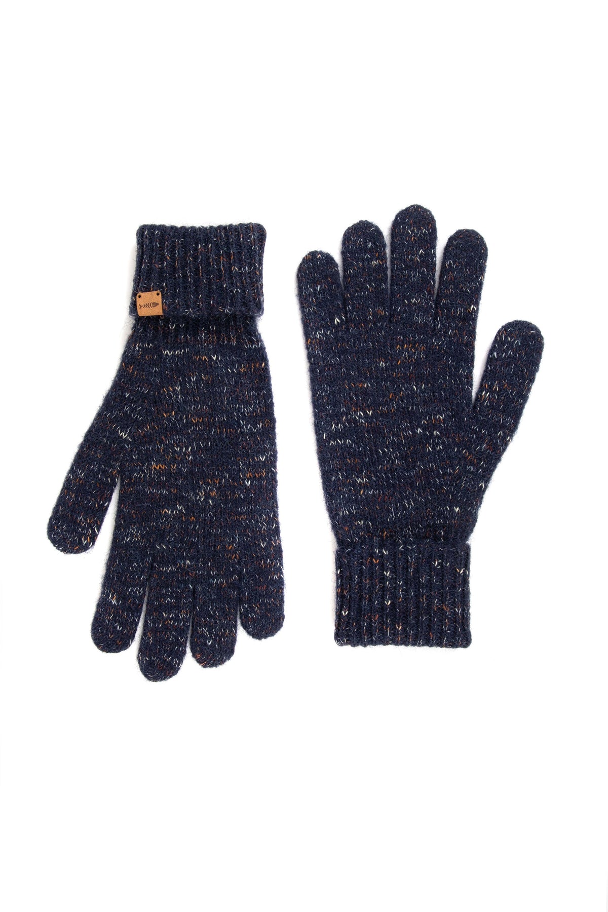 Weird Fish Henning Nep Yarn Knitted Gloves in Navy