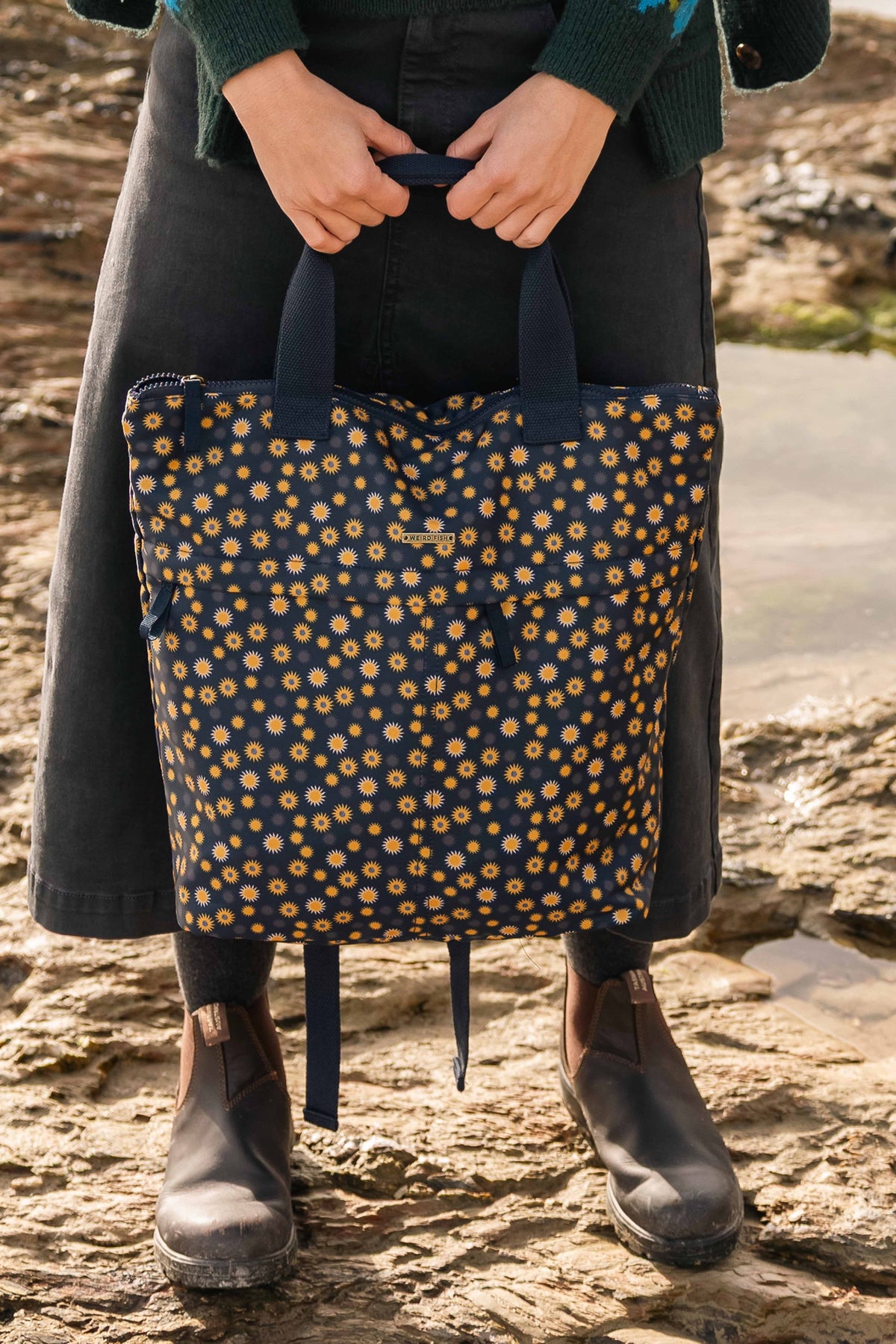 Weird Fish Ekora Printed Backpack in Rustic Yellow