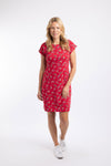 Weird Fish Tallahassee Printed Jersey Dress in Acer Red