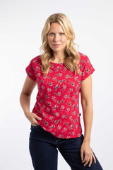 Weird Fish Paw Paw Printed Jersey T-Shirt in Acer Red