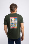 Weird Fish Mission Finpossible Back Print Artist T-Shirt in Duck Green