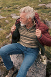 Weird Fish Larwill 1/4 Zip Fair Isle Jumper in SandStone