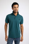 Weird Fish Bobby Melange Pique Polo Shirt in Dark Sea