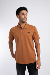 Weird Fish Bobby Melange Pique Polo Shirt in Terracotta