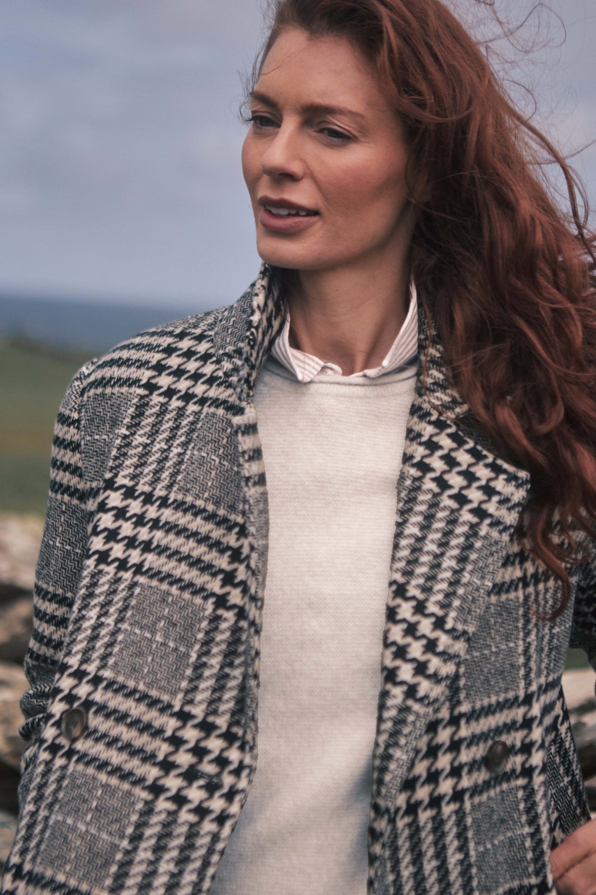 Weird Fish Arlen Textured Crew Neck Jumper in SandStone