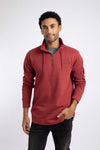Weird Fish Oakville Graphic 1/4 Zip Sweatshirt in Barn Red
