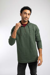 Weird Fish Oakville Graphic 1/4 Zip Sweatshirt in Duck Green