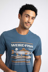 Weird Fish Big Fish Front Print Graphic T-Shirt in Ash Blue
