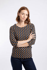 Weird Fish Rachel Printed Jersey T-Shirt in Yellow Iris