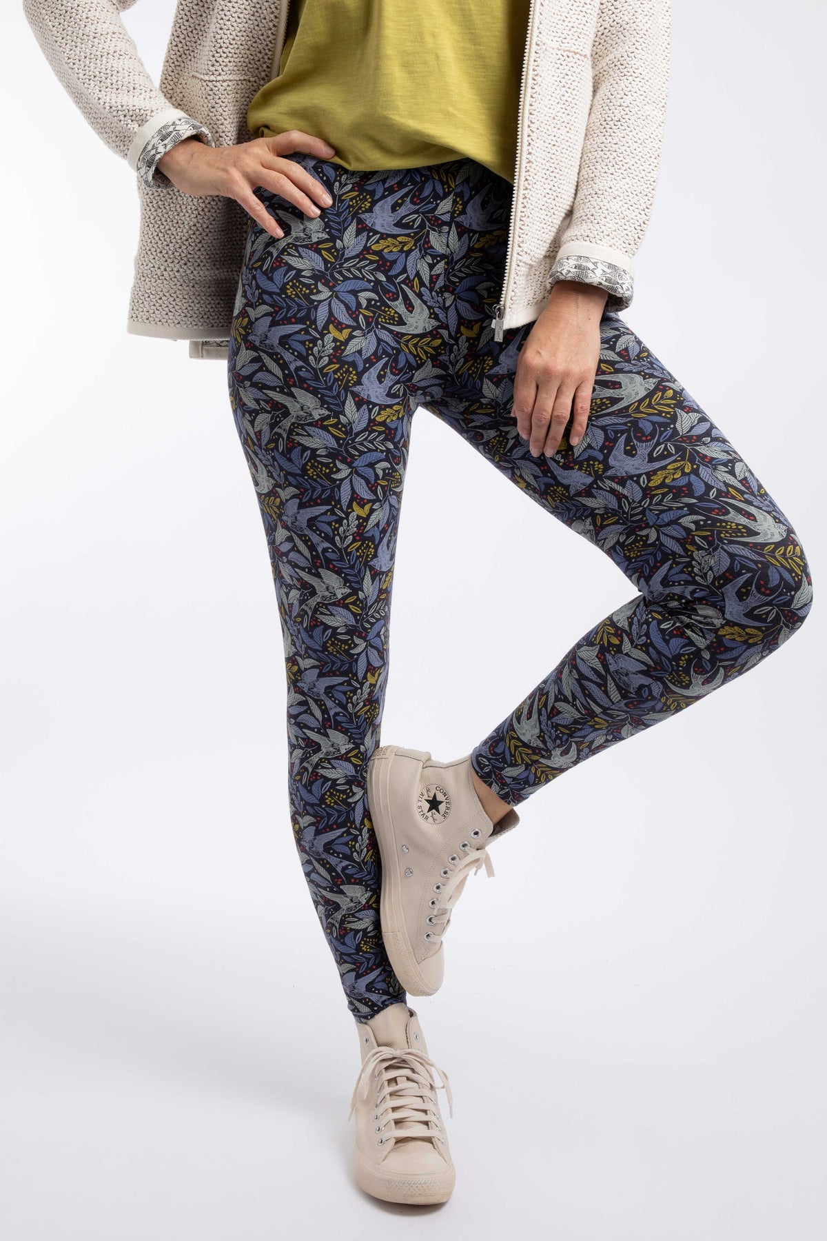 Weird Fish Bailey Printed Leggings in Blue Shine
