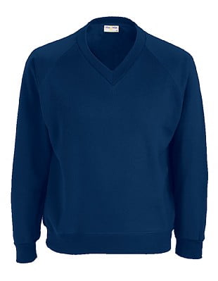 Blue Max Banner Classic V-Neck Sweatshirt 3SY - Navy Blue