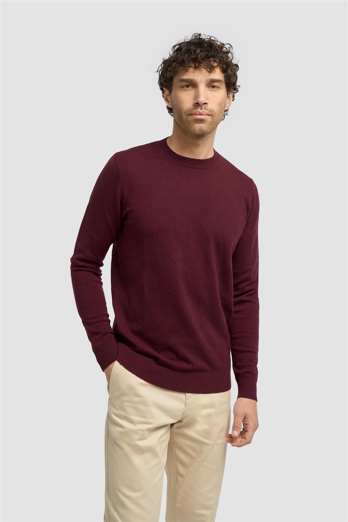 Connall Crewneck Jumper - Wine