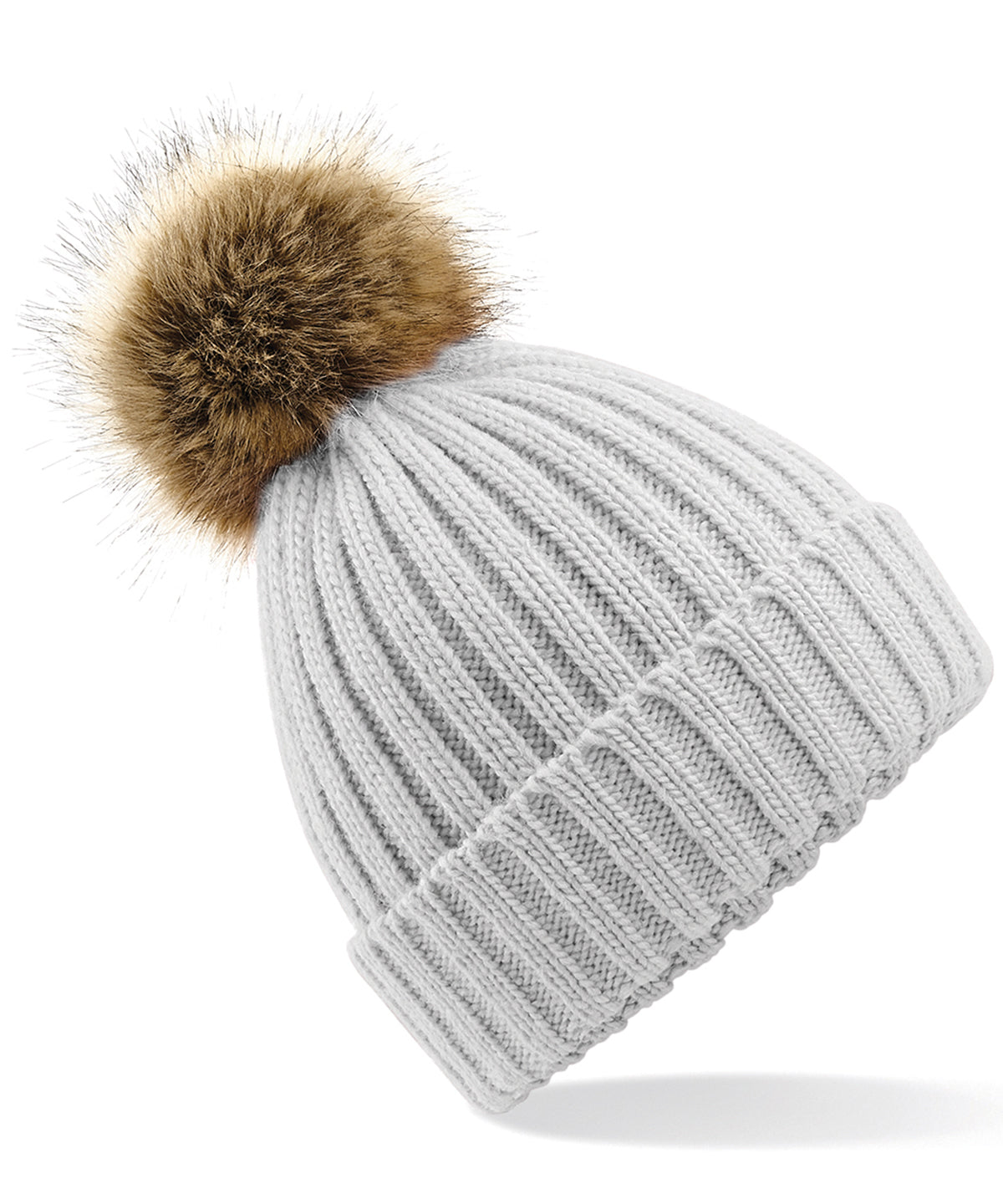 Beechfield Fur pop pom chunky beanie BC412
