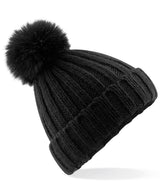 Beechfield Verbier fur pop pom chunky beanie BC413