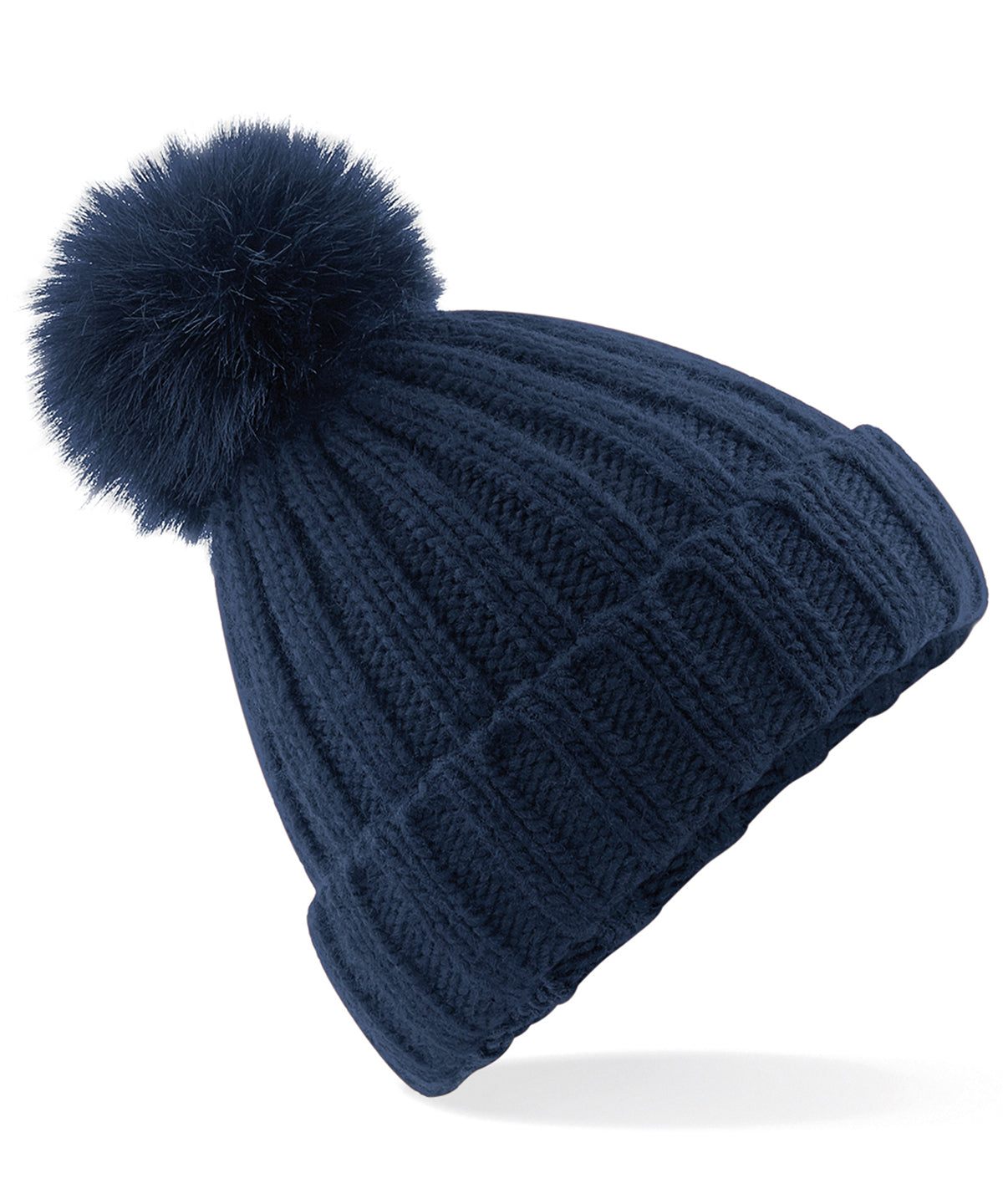 Beechfield Verbier fur pop pom chunky beanie BC413