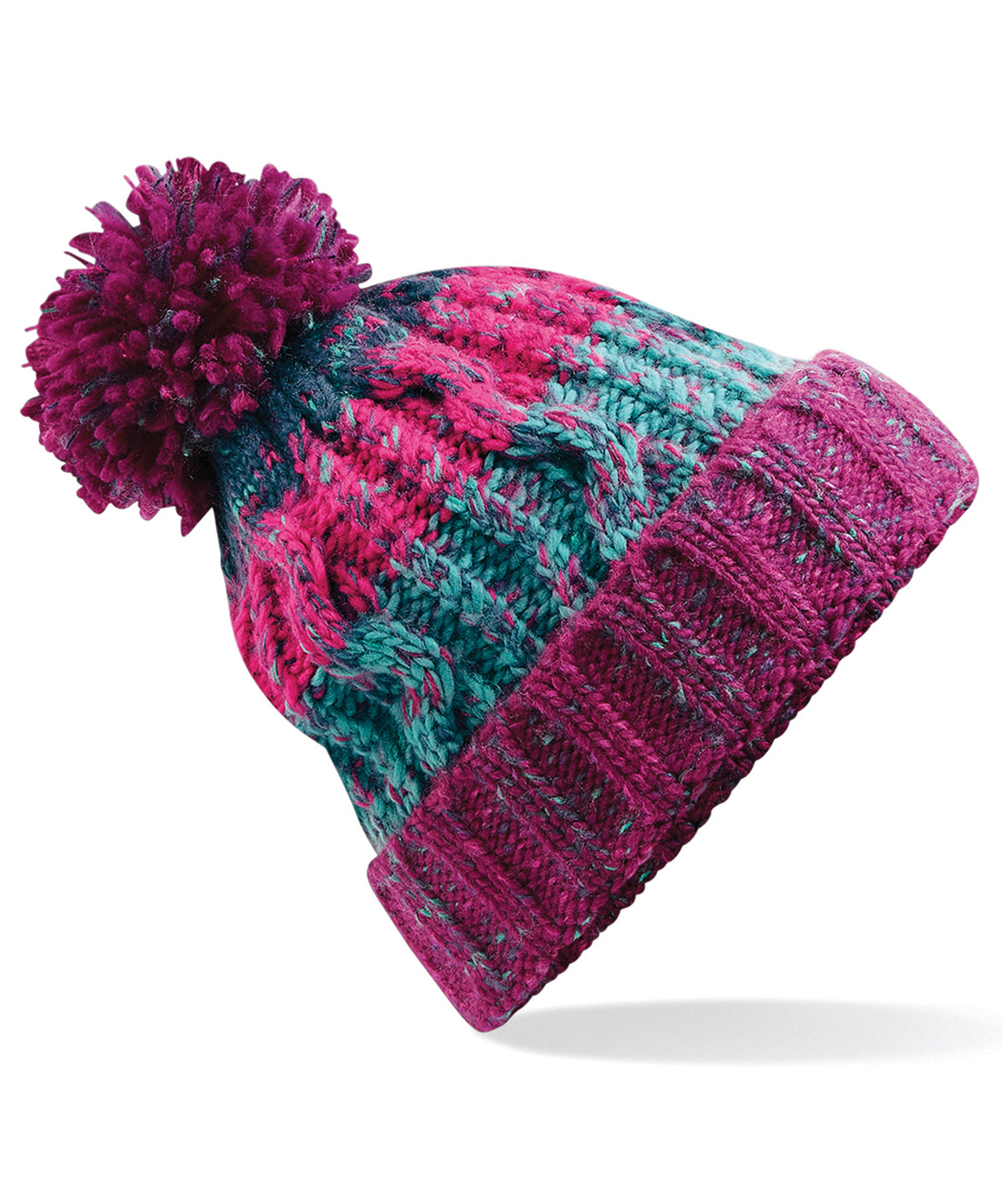 Beechfield Corkscrew pom pom beanie BC486
