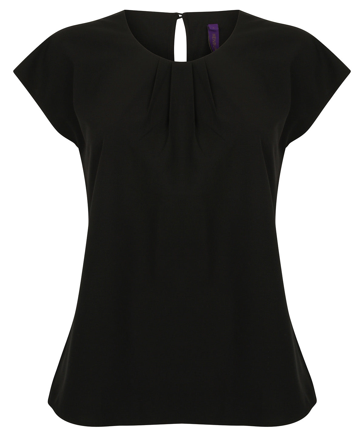 Henbury Women's pleat front short sleeve blouse HB597
