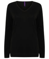 Henbury Women's 12 gauge v-neck jumper HB721