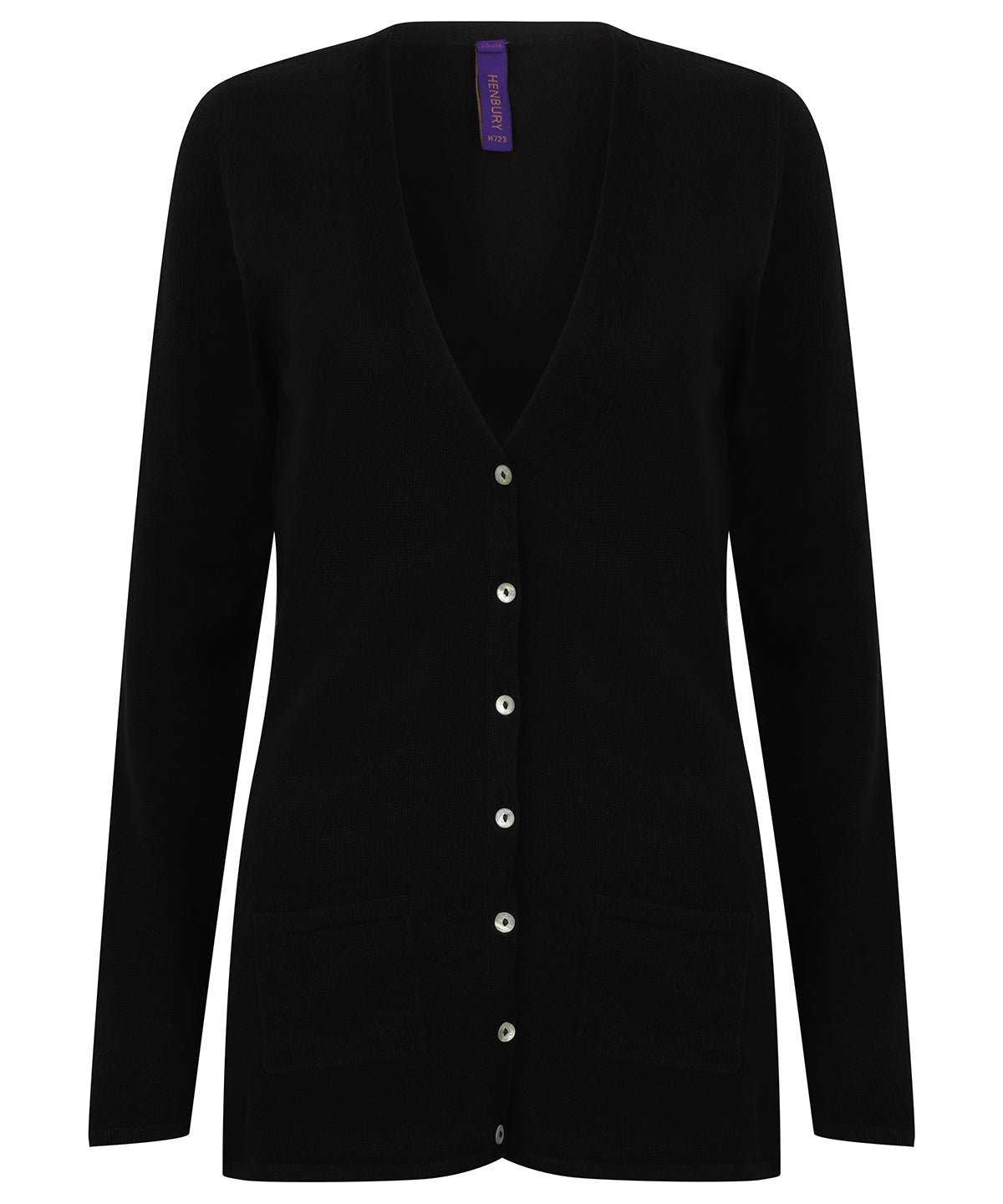 Henbury Women's v-button cardigan HB723