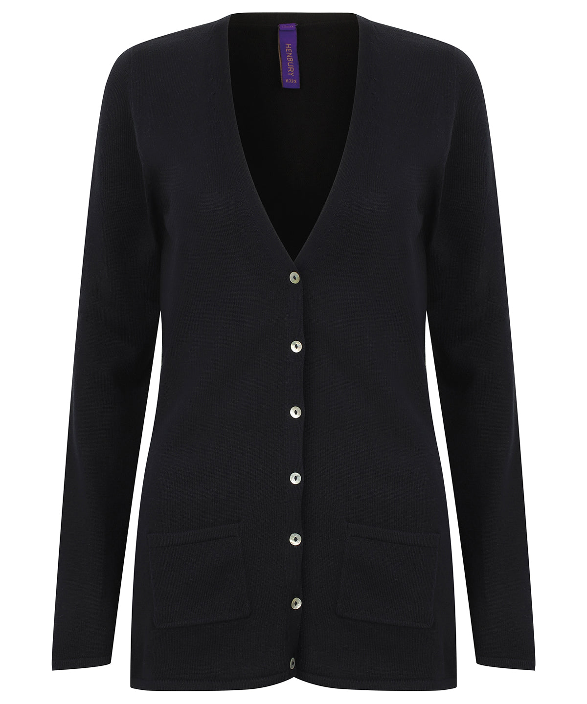 Henbury Women's v-button cardigan HB723