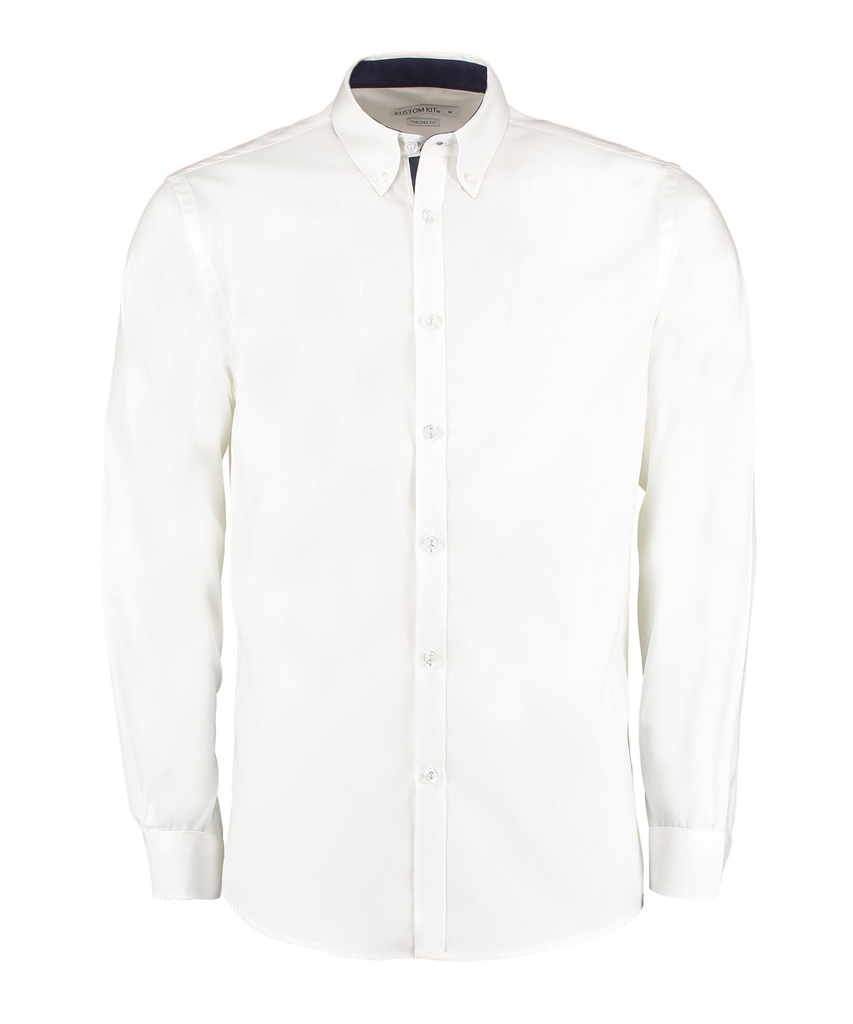 Kustom Kit Contrast premium Oxford shirt (button-down collar) long-sleeved (tailored fit) KK190