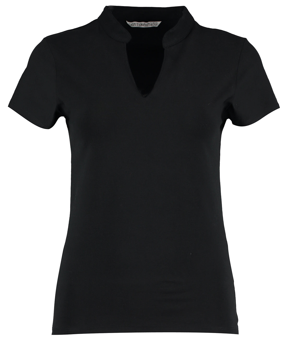 Kustom Kit Women's corporate short-sleeved top v-neck mandarin collar (regular fit) KK770