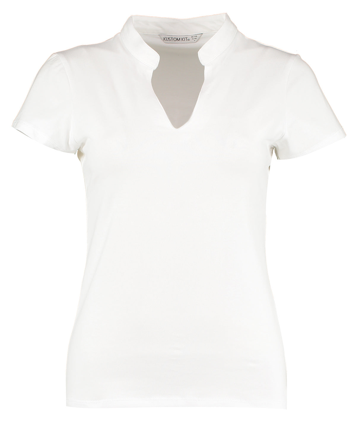 Kustom Kit Women's corporate short-sleeved top v-neck mandarin collar (regular fit) KK770