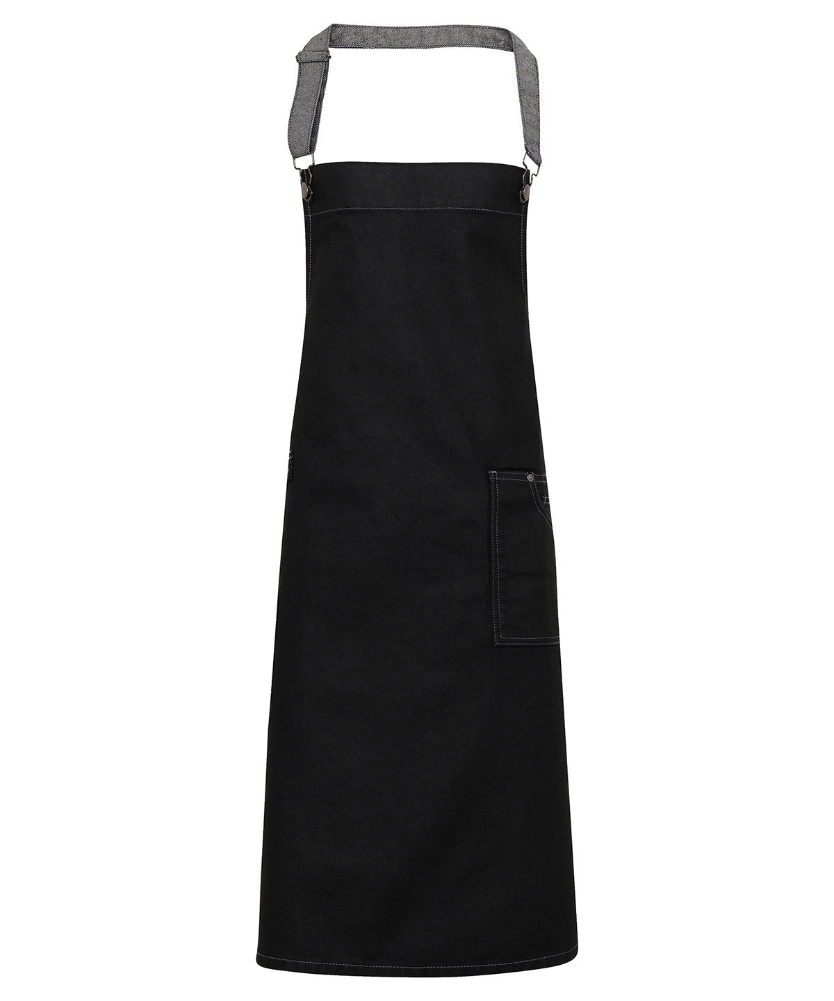 Premier District waxed-look denim bib apron PR134