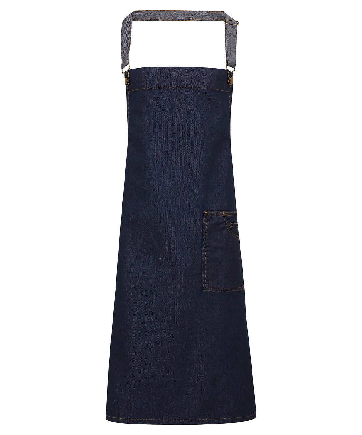 Premier District waxed-look denim bib apron PR134