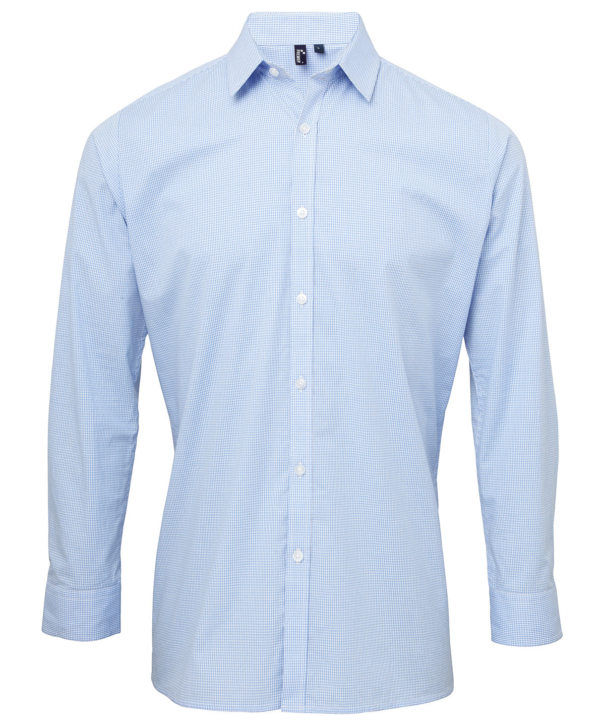 Premier Microcheck (Gingham) long sleeve cotton shirt PR220