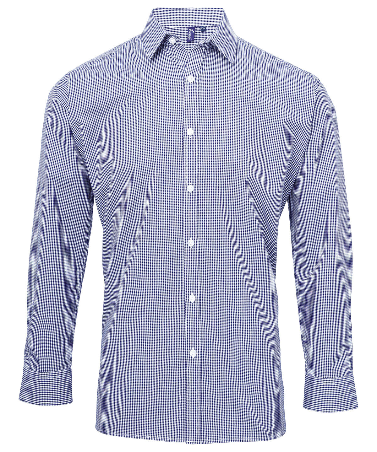 Premier Microcheck (Gingham) long sleeve cotton shirt PR220