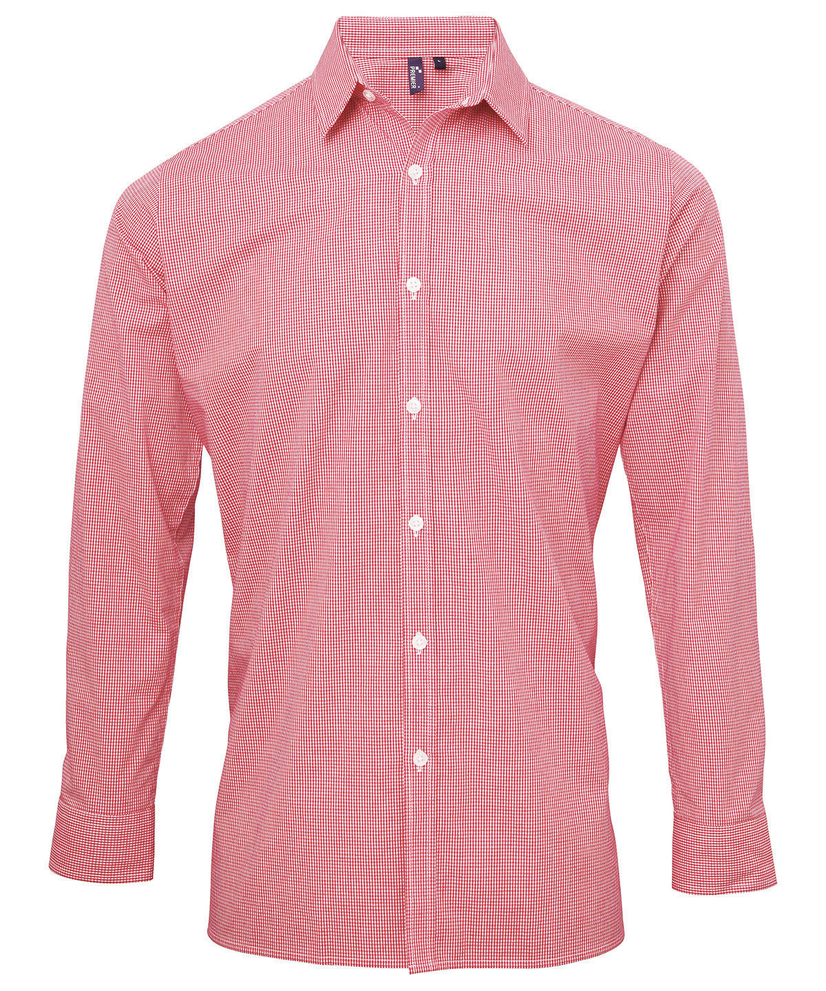 Premier Microcheck (Gingham) long sleeve cotton shirt PR220
