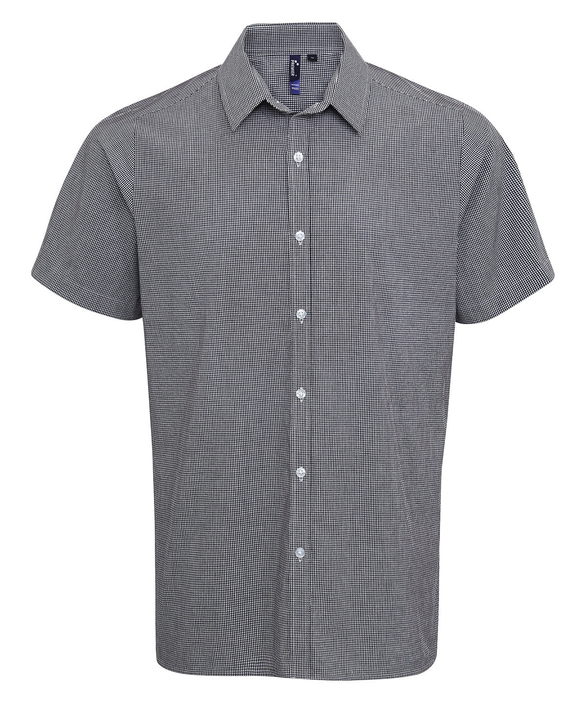 Premier Microcheck (Gingham) short sleeve cotton shirt PR221