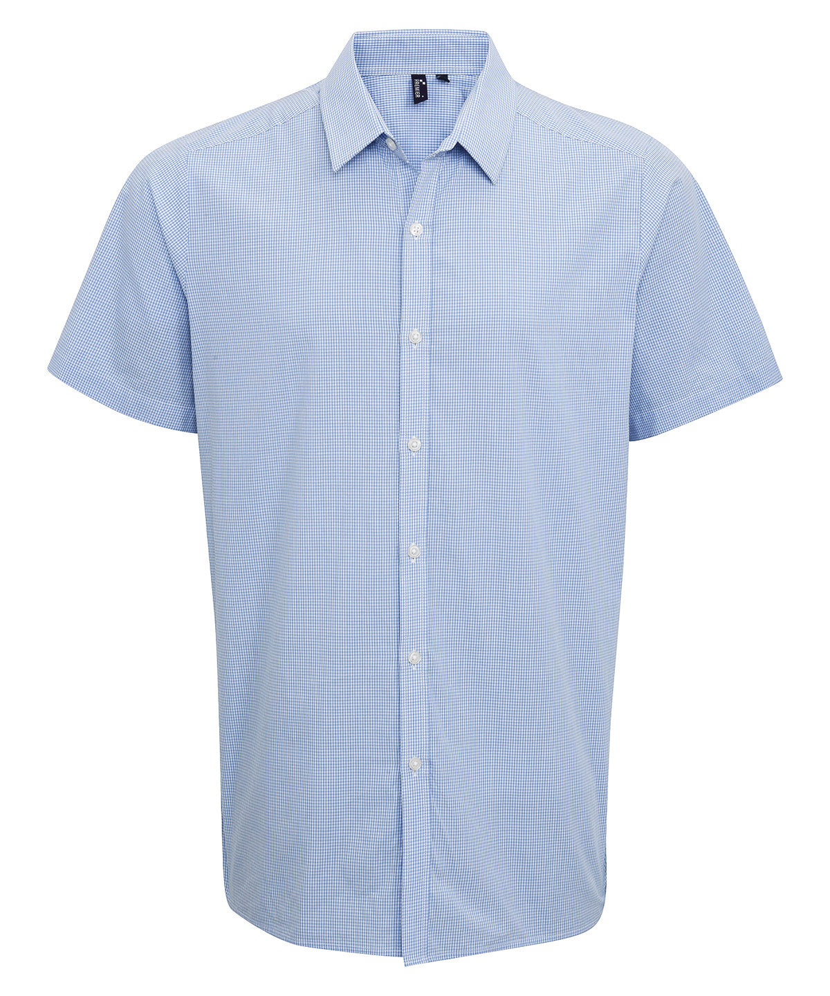 Premier Microcheck (Gingham) short sleeve cotton shirt PR221