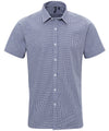 Premier Microcheck (Gingham) short sleeve cotton shirt PR221