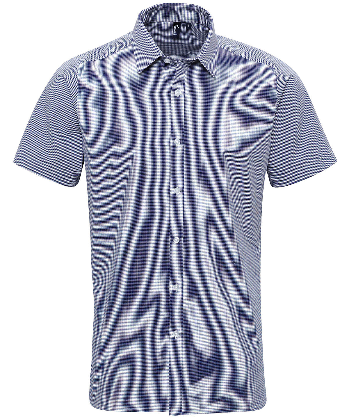 Premier Microcheck (Gingham) short sleeve cotton shirt PR221