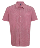 Premier Microcheck (Gingham) short sleeve cotton shirt PR221