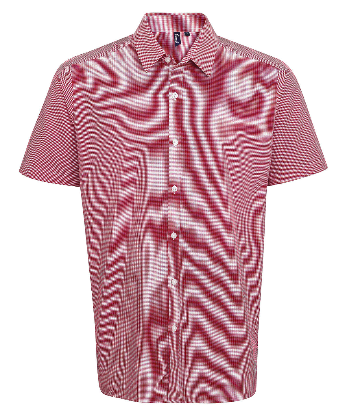 Premier Microcheck (Gingham) short sleeve cotton shirt PR221