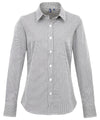 Premier Women's Microcheck (Gingham) long sleeve cotton shirt PR320