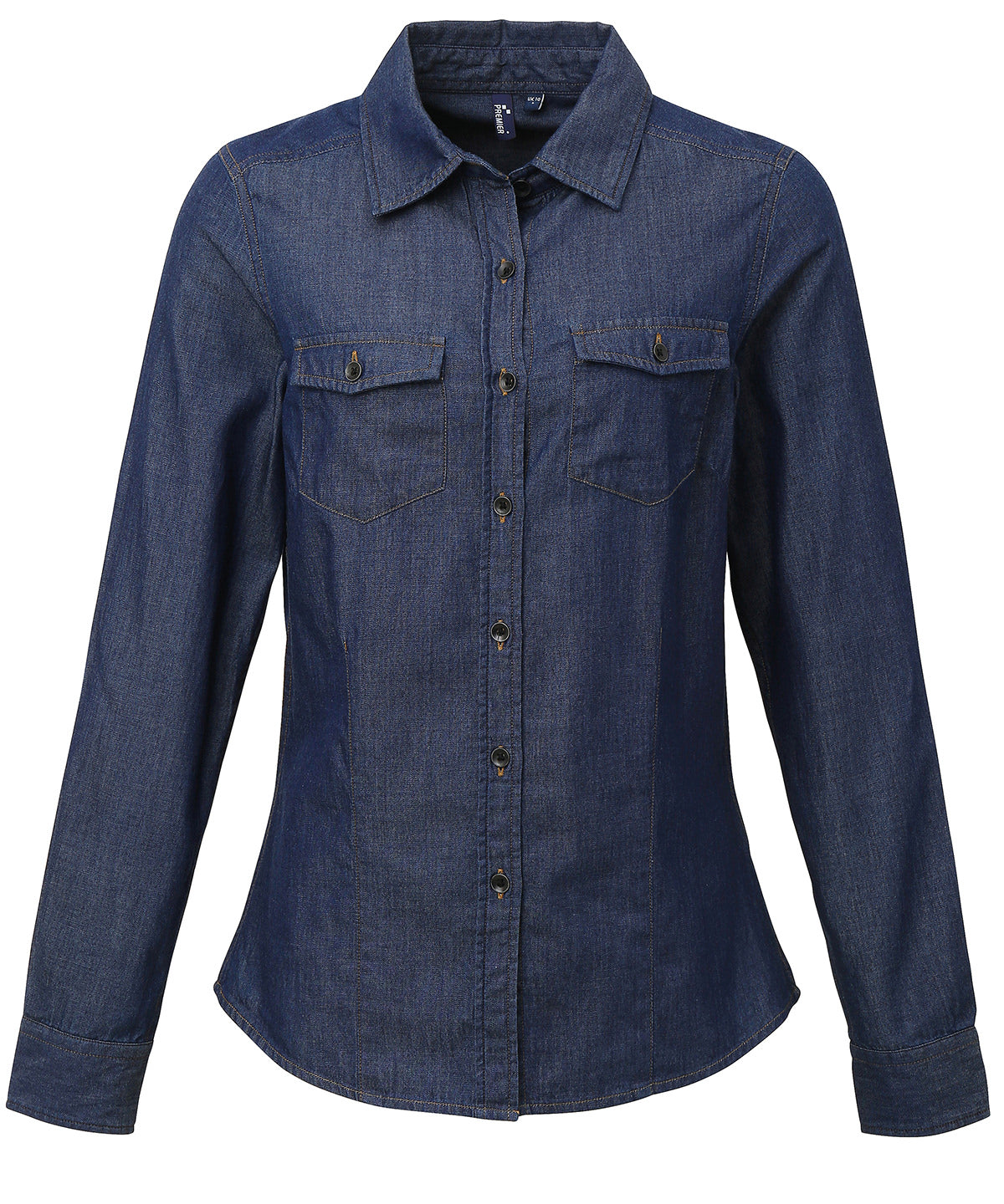 Premier Women's jeans stitch denim shirt PR322