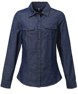 Premier Women's jeans stitch denim shirt PR322