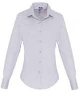 Premier Women's stretch fit cotton poplin long sleeve blouse PR344