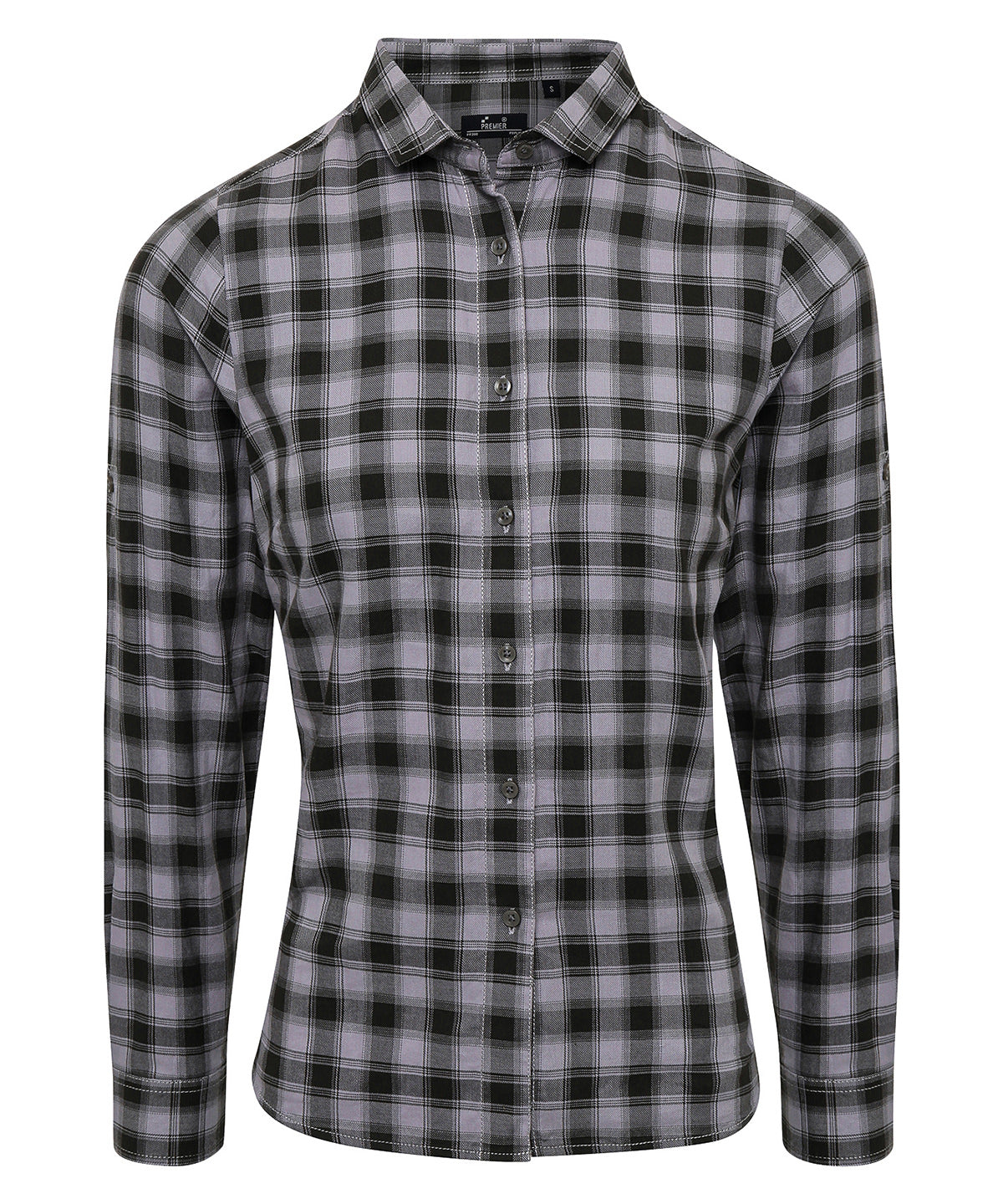 Premier Women's Mulligan check cotton long sleeve shirt PR350