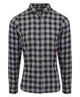 Premier Women's Mulligan check cotton long sleeve shirt PR350