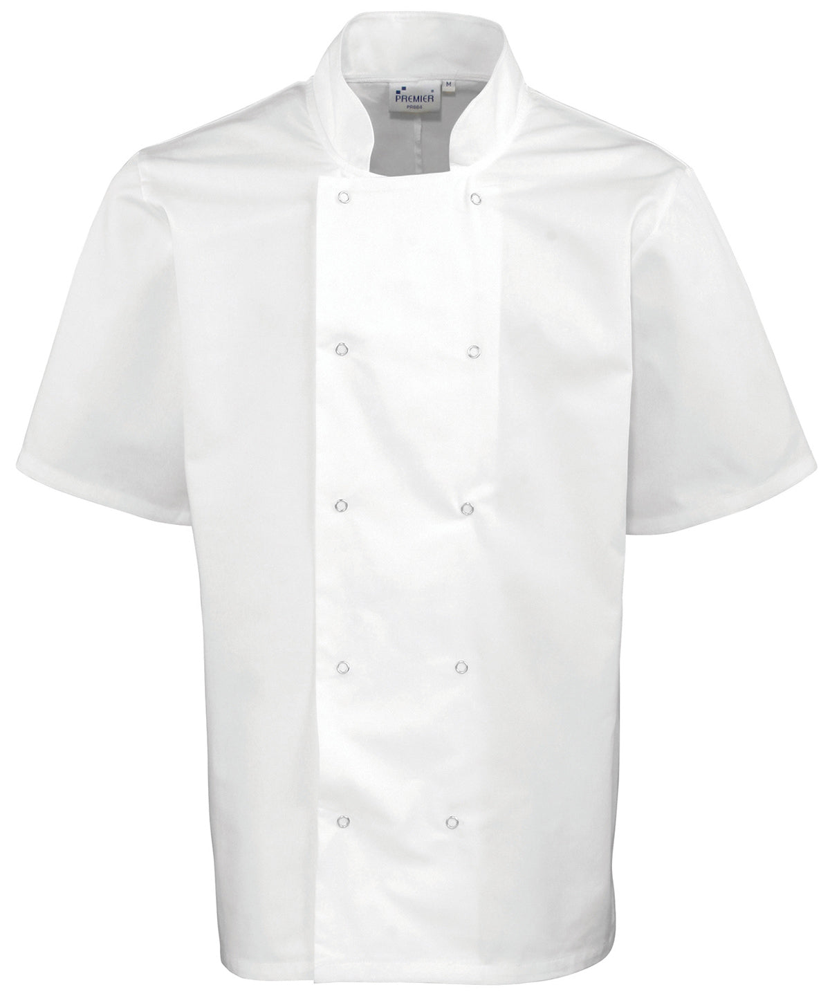 Premier Studded front short sleeve chef's jacket PR664